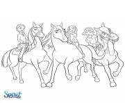 Coloriage spirit cheval au sommet dessin