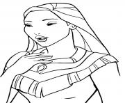 Coloriage Pocahontas evadee de la mer dessin