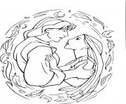 Pocahontas Captain John Smith dessin à colorier