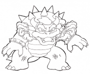 Coloriage bowser et princesse peach dessin