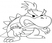 Coloriage bowser veut faire mal a mario bros dessin