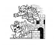 bowser et mario dessin à colorier