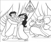 Coloriage les princesses Jasmine dans Aladdin et Belle et la bete dessin