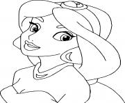 Coloriage la belle princesse jasmine et lepauvre voleur aladdin dessin