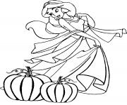 Jasmine Princesse Halloween dessin à colorier