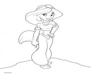 Princesse Jasmine Disney dessin à colorier