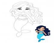 Mermaid Princesse dessin à colorier