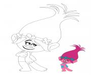 Princesse Poppy dessin à colorier