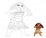 Princesse Moana dessin à colorier