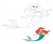 Mermaid Ariel dessin à colorier