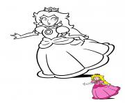 Princesse Peach dessin à colorier