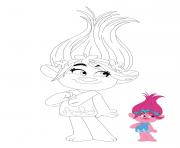 Princesse Poppy from Trolls dessin à colorier