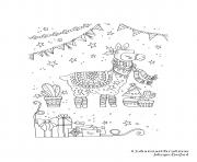 Coloriage Adulte Noel Llama Adulte Par Johanna Basford