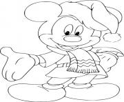 mickey mouse noel classique pour le reveillon de noel dessin à colorier