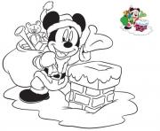 Coloriage mickey mouse noel classique pour le reveillon de noel dessin