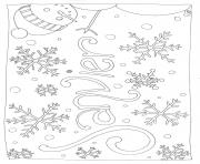 janvier flocon de neiges bonhomme de neige dessin à colorier