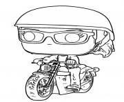 funko pop marvel carol danvers on motorcycle dessin à colorier