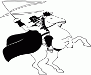 Zorro sur son cheval Tornado dessin à colorier