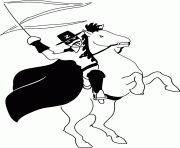 Coloriage zorro et son cheval realiste dessin