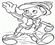 Coloriage dessin de Pinocchio avec les bras grands ouverts dessin