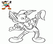 Coloriage jiminy cricket grillon habille en costume dessin