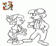 Coloriage Pinocchio et Geppetto dansent ensemble dessin