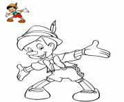 Coloriage pinocchio dit bye bye dessin