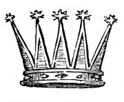 Coloriage couronne princesse etoiles dessin