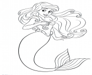 Coloriage melodie la fille de la princesse ariel et du prince eric dessin