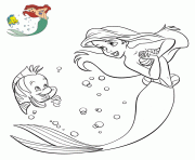 Coloriage Roi Triton et sa fille Ariel dessin