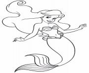 princesse ariel la petite sirene dessin à colorier
