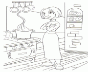 Coloriage ratatouille cuisinier dans la cuisine dessin