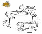 remy prepare un repas chaleureux ratatouille dessin à colorier