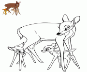 feline avec geno et gurri de bambi disney dessin à colorier