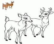feline et bambi adulte dessin à colorier