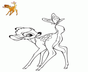 Coloriage bambi bambi feuilles automne dessin