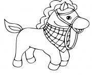 Coloriage Cheval pret pour la parade dessin