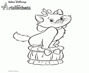 adorable chaton marie des aristochats dessin à colorier