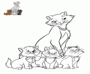 Coloriage la famille aristochats a la fenetre dessin