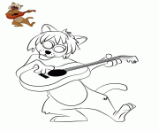 chat guitariste Hit Cat Aristochats dessin à colorier