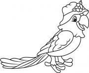 perroquet porte un jolie chapeau dessin à colorier