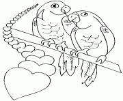 Coloriage perroquet oiseau exotique dessin