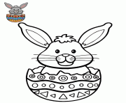 Coloriage lapin de paques fait un salut dessin