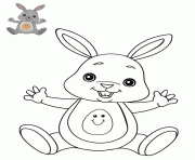 bebe lapin avec un tshirt oeuf de paques dessin à colorier