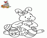 Coloriage lapin oeuf de paques maternelle dessin