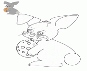 Coloriage lapin heureux qui fait le saut dessin