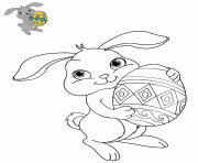 Coloriage adorable lapin maternelle dessin