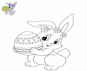 Coloriage lapin volaille dessin