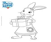 Lily ami du lapin charismatique Pierre dessin à colorier