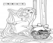 princesse raiponce oeufs de paques disney dessin à colorier